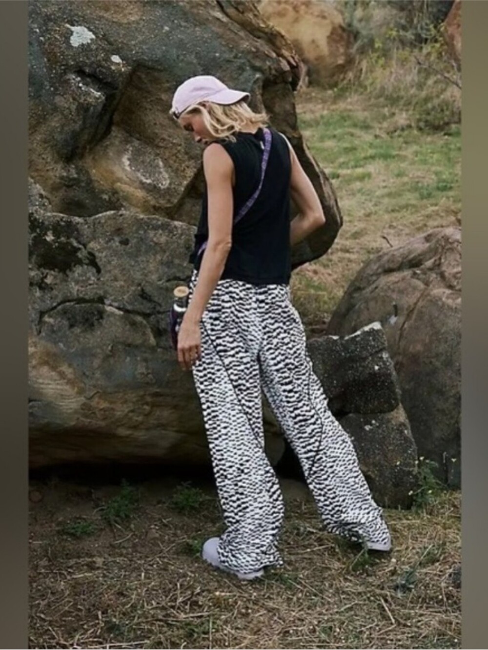 Free People Movement Jogger Black And White Large - Picture 3 of 7